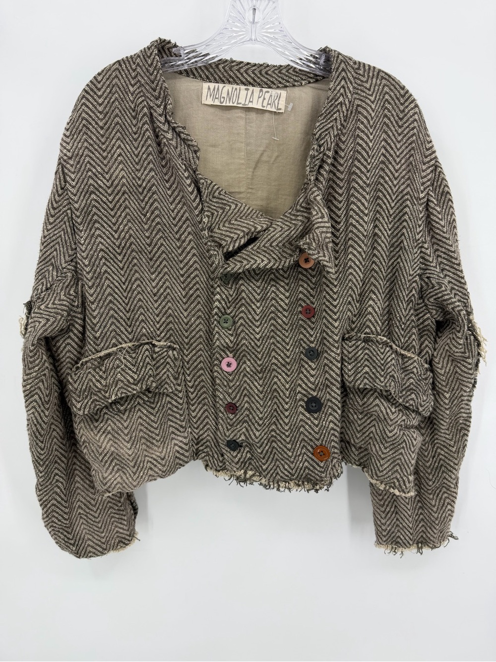 Magnolia Pearl Declan Jacket 472 Mathis Cropped Cotton Brown, OS - Picture 3 of 11